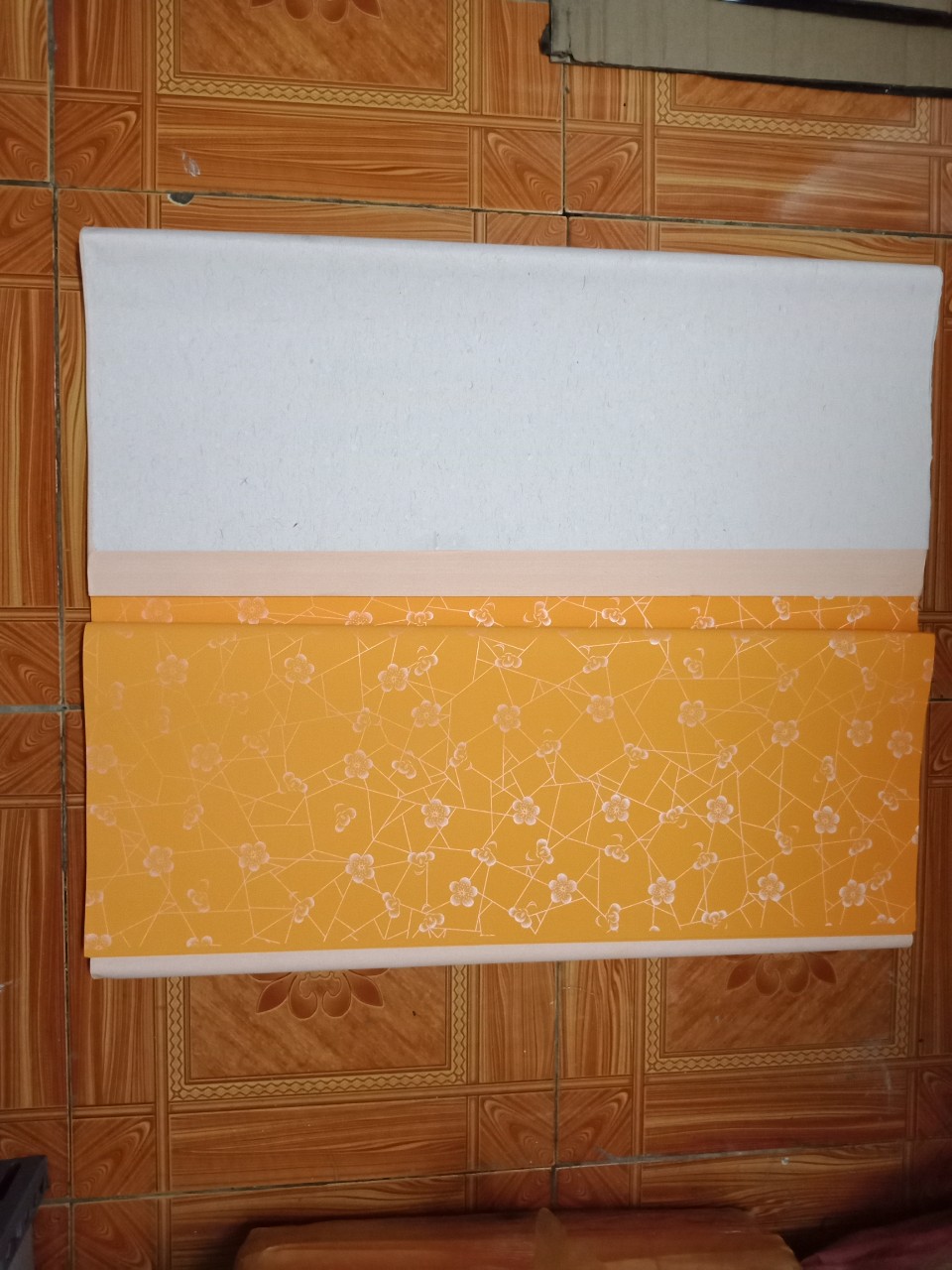 10 tờ Xuyến vàng cam hoa mai 68x138cm