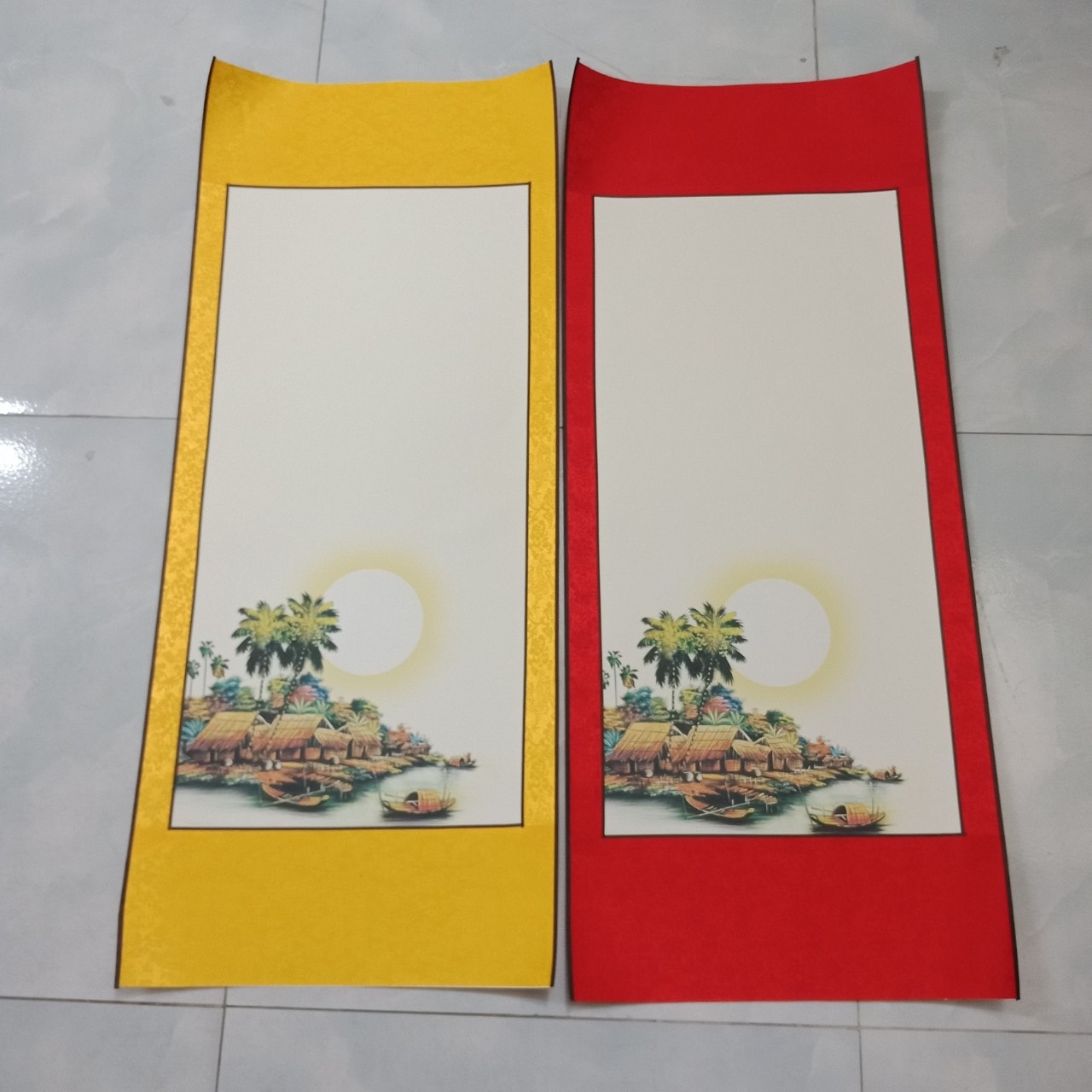 Giấy in hình bo lụa đa dạng mẫu 35x85cm