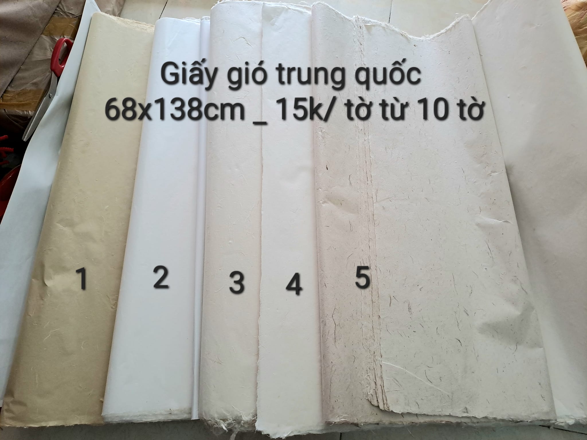 Giấy gió Trung Quốc kt 68x138cm