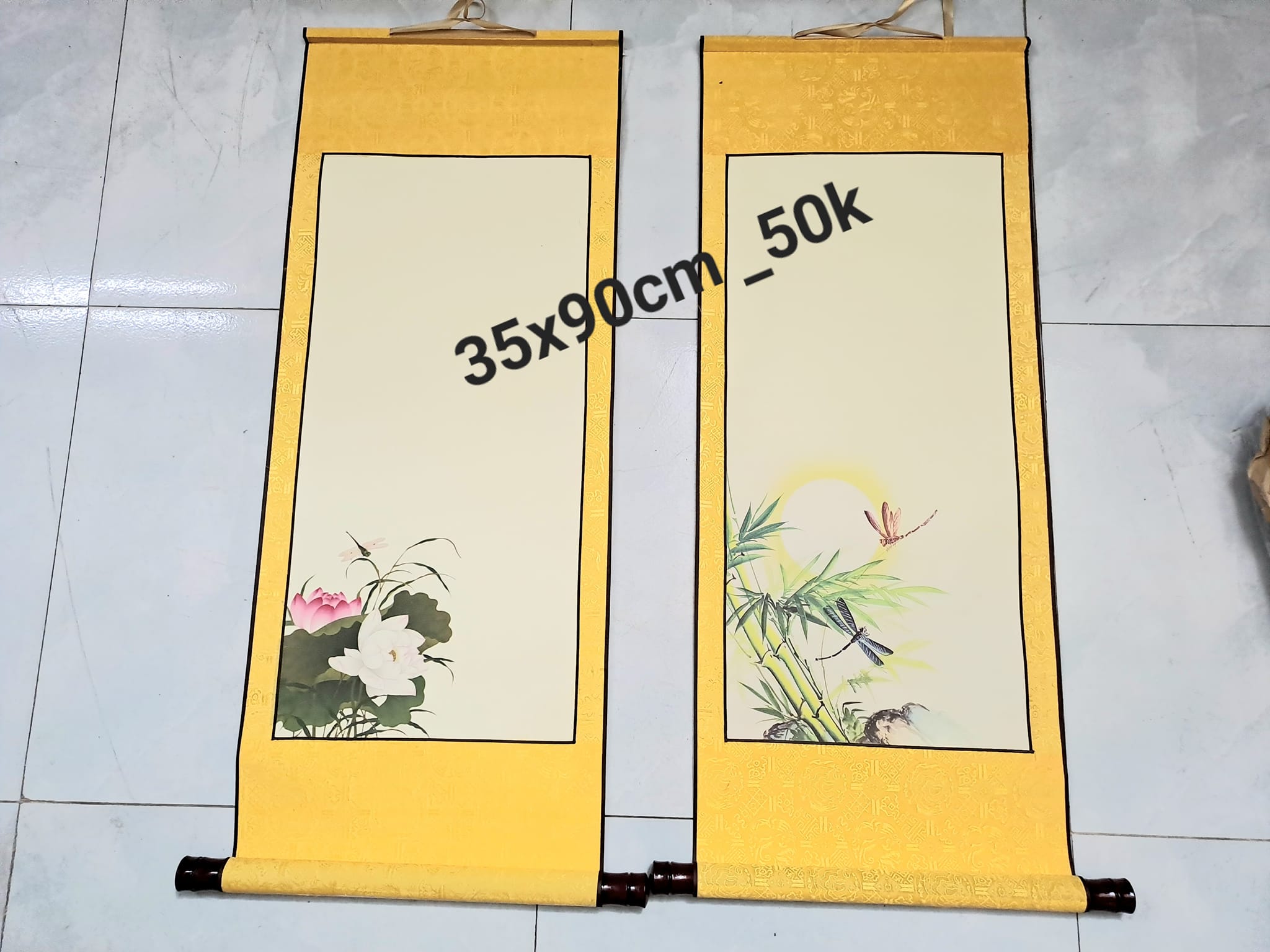 Biểu lụa thư pháp 35x90cm