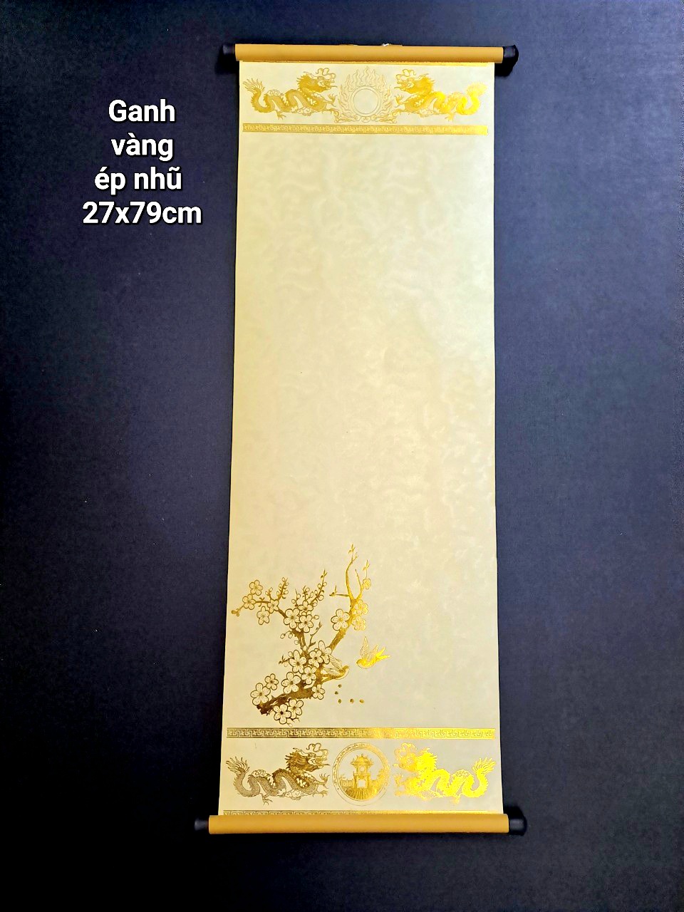 10 Giấy ganh vân tay mạ vàng 27x79cm