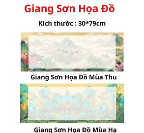 Combo 4 mẫu Giang Sơn Họa Đồ 30*79cm