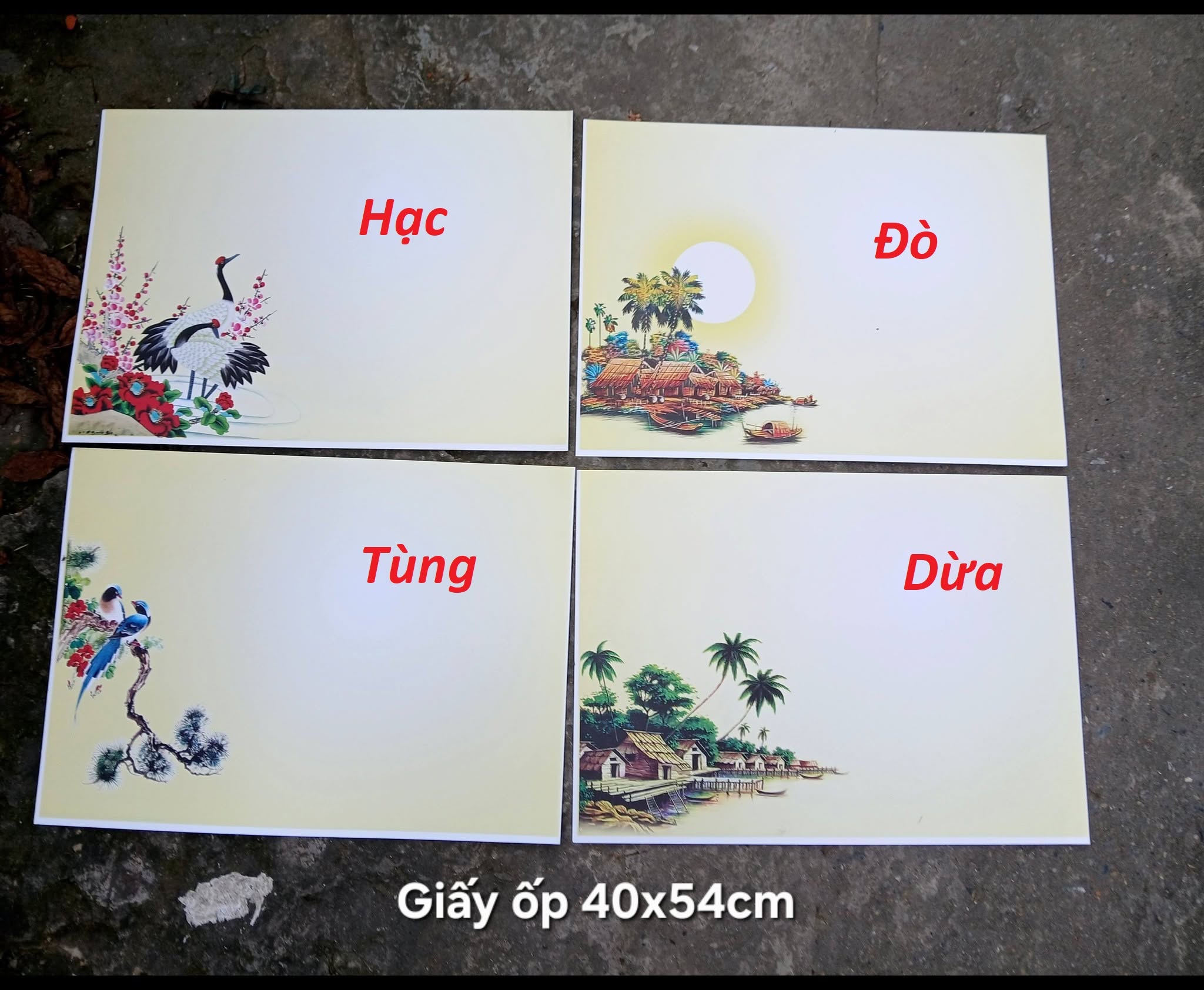 Giấy ốp in hình ( để đóng khung ) – Kích thước : 40*54cm